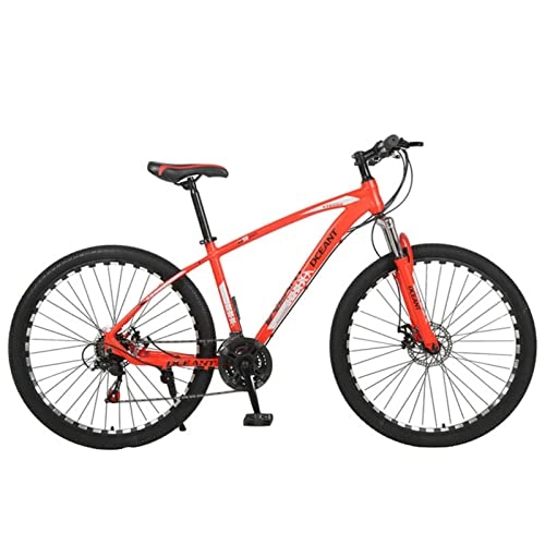 Vélo de montagnes : EASSEN Vélo de montagne de 69, 1 cm, cadre en alliage d'aluminium pour adulte, entièrement antichoc, 10 vitesses, avec deux freins à disque mécaniques pour homme, femme, amateur de cyclisme, rouge
