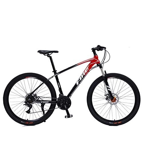 Vélo de montagnes : EASSEN Vélo tout-terrain pour adulte à 24 vitesses, cadre en alliage d'aluminium avec deux freins à disque mécaniques, pédales perlées, pour homme et femme, noir et rouge, 73, 7 cm