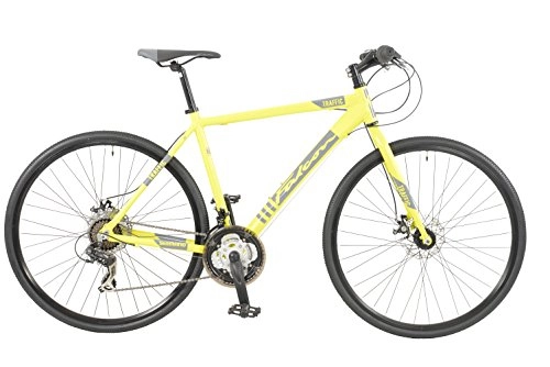 Vélo de montagnes : Falcon Trafic Vélo de Montagne pour Homme 'Jaune, 48, 3 cm Pouces en Aluminium, 21-Speed Rigide Fourchette à Lame Droite Doux 700 C Pneus