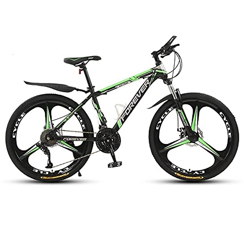 Vélo de montagnes : FMOPQ Mountain Bikes Outroad Bicycles 26 inch Wheels 21-Speed Mountain Trail Bike 3-Spoke Wheel for Outdoors Sport Cycling Black Green fengong Titaniu
