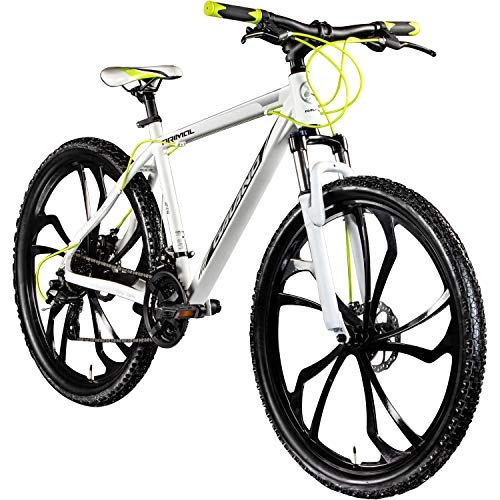 Vélo de montagnes : Galano 650B VTT Hardtail 27, 5", Blanc / Vert, 50 cm