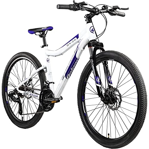 Vélo de montagnes : Galano GX-26 VTT pour femme / garçon 26" (blanc / violet, 38 cm)
