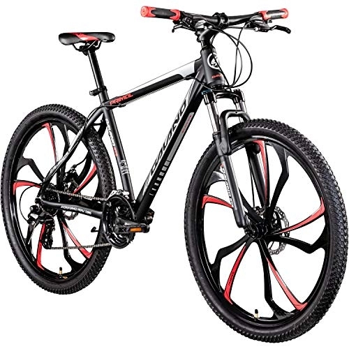 Vélo de montagnes : Galano Primal VTT pour adolescents et adultes à partir de 165 cm Vélo Hardtail 27, 5" 650B avec fourche à suspension 24 vitesses (noir / rouge, 48 cm)