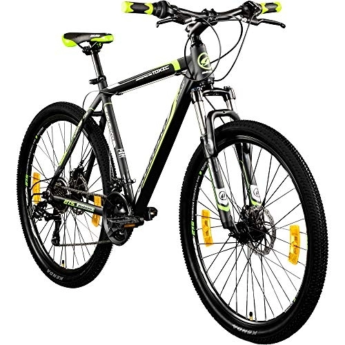 Vélo de montagnes : Galano VTT Toxic à pneus 27, 5" 650b - VTT avec freins à disque Shimano, noir / vert