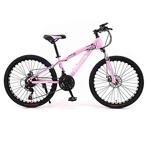 Vélo de montagnes : GAOTTINGSD Vélo de Montagne Adulte Vélo VTT Adultes VTT Ados Route Vélos for Les Hommes et Les Femmes Roues réglable 21 Vitesse Double Frein à Disque (Color : Pink)