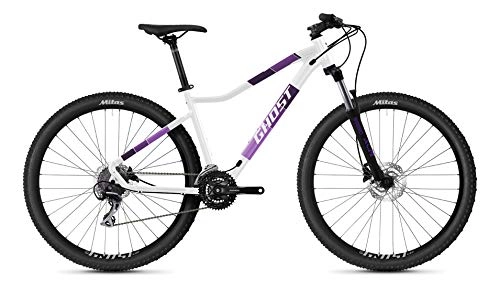 Vélo de montagnes : Ghost Lanao Essential 27.5R AL W Vélo de montagne pour femme Blanc / violet Taille S 40 cm