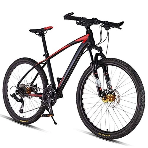 Vélo de montagnes : GJZM Mountain Bike 26inch 27-Speed ​​Mountain Bikes, Dual Disc Brake Hardtail Mountain Bike, Mens Women Adult All Terrain Mountain Bike, Adjustable Seat & Handlebar, Red