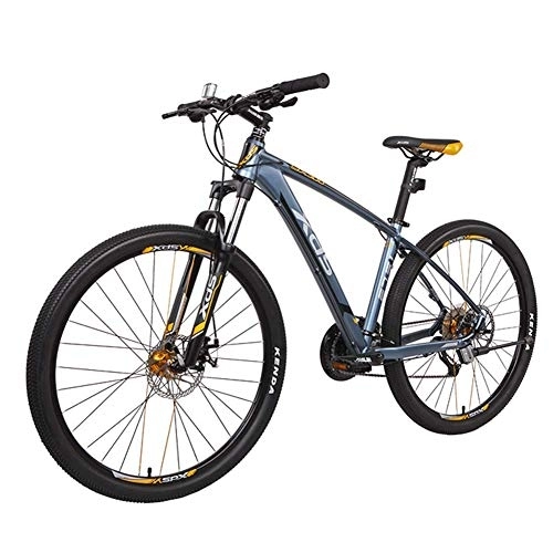 Vélo de montagnes : GJZM Mountain Bike Adult Mountain Bikes, 27.5 inch Anti-Slip Vélos, Aluminium Frame Hardtail Mountain Bike with Dual Disc Brake, 27-Speed ​​Bicycle, Yellow, 17.5