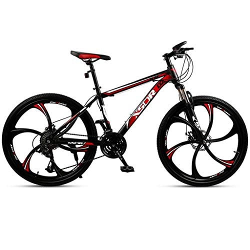 Vélo de montagnes : GXQZCL-1 VTT, vlo Tout Terrain, VTT, Hardtail Vlo de Montagne, Double Frein Disque et Suspension Avant Fourche, 26inch Roues MTB Bike (Color : Red, Size : 21-Speed)