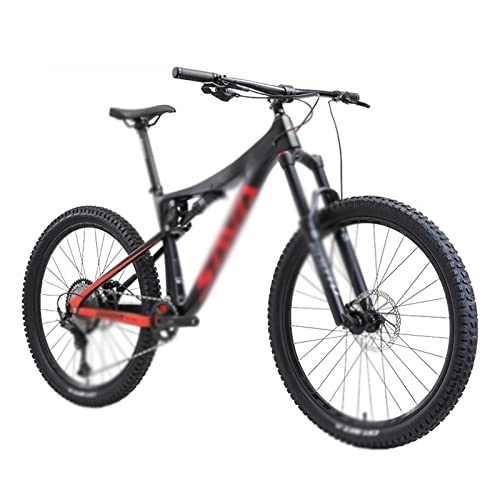 Vélo de montagnes : HESND zxc vélos pour adultes VTT cadre en carbone VTT avec double suspension queue souple VTT
