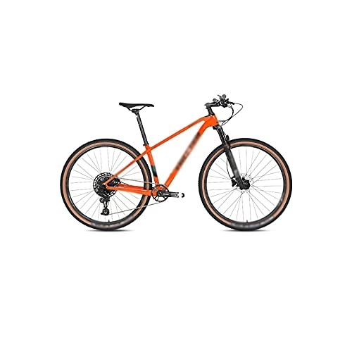 Vélo de montagnes : HESND zxc vélos pour adultes, vélo de montagne en carbone à 12 vitesses, frein à disque, vélo de VTT pour transmission (couleur : orange, taille : 27, 5)
