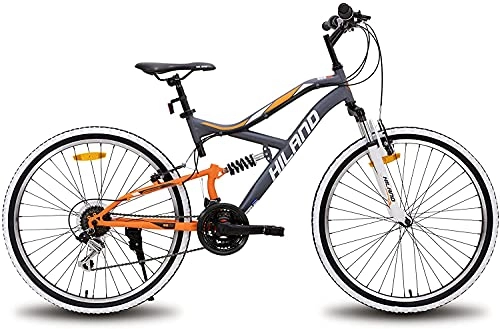 Vélo de montagnes : Hiland VTT 26 pouces 18 vitesses pour adolescent avec fourche de suspension Urban Commuter City - Gris