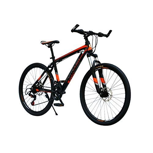 Vélo de montagnes : Implicitw 26" Cadre en alliage d'aluminium 24 vitesses à double disque de frein de montagne Noir / orange / 24 vitesses Noir orange_26"