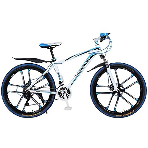 Vélo de montagnes : JLQWE Vélo VTT 26 Pouces Vélos De Montagne en Aluminium Léger 21 / 24 / 27 Cadre Délais en Alliage Full Suspension Frein À Disque Unisexe (Color : Blue, Size : 27speed)