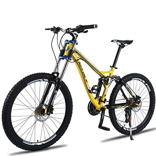 Vélo de montagnes : JLQWE Vélo VTT 26 Pouces Vélos De Montagne Léger en Alliage D'aluminium Cadre 24 / 27 Suspension Avant Disque Délais Frein (Color : Yellow, Size : 24speed)