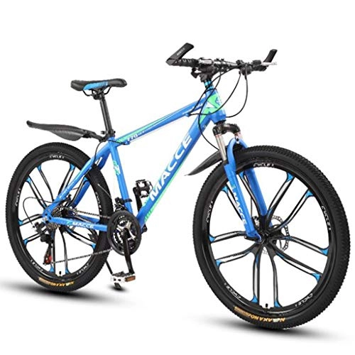Vélo de montagnes : JLQWE Vélo VTT VTT 26 Pouces Femmes / Hommes VTT Vélos Lightweight Carbon Cadre en Acier 21 / 24 / 27 Vitesses avec Suspension Avant (Color : Blue, Size : 21speed)