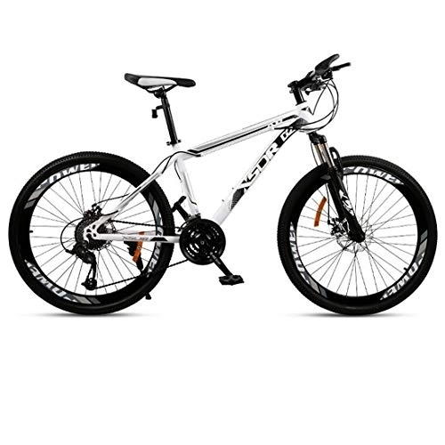 Vélo de montagnes : Kays VTT Vélo de Montagne Mountain Bike, Cadre en Acier Au Carbone 26” Mountain Bicycles, Double Frein À Disque Et Fourche Avant 21 / 24 / 27 Vitesses (Color : Black, Size : 24-Speed)