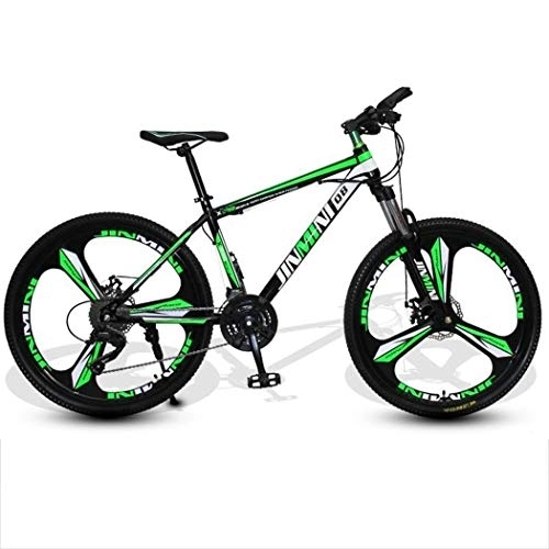 Vélo de montagnes : Kays VTT Vélo de Montagne VTT, Vélos De Montagne Hardtail Unisexe, Cadre en Acier Au Carbone, 26 Pouces Roue, Suspension À Double Disque De Frein Avant (Color : Black+Green, Size : 21 Speed)