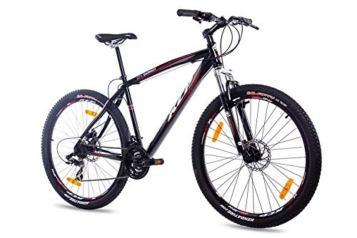 Vélo de montagnes : KCP GARRIOT Vélo VTT 27, 5 " unisexe avec 21 vitesses Shimano Noir, 53 cm
