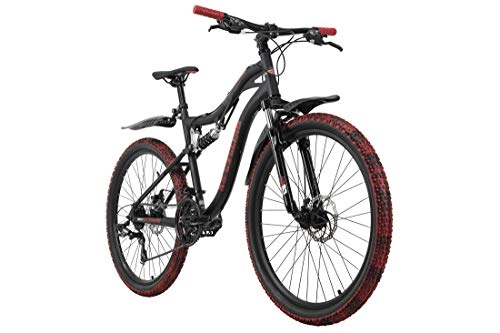 Vélo de montagnes : KS Cycling Mixte - Vélo VTT Fully 26" Crusher Noir / Rouge RH 46cm 26"