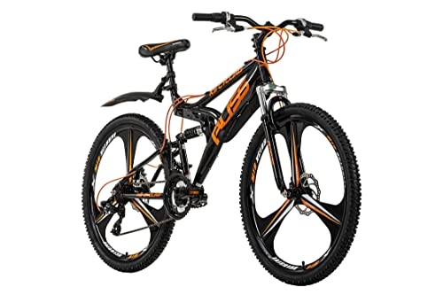 Vélo de montagnes : KS Cycling VTT Fully 26'' Bliss Noir / Orange RH 47 cm Mixte-Adulte, 26 Zoll