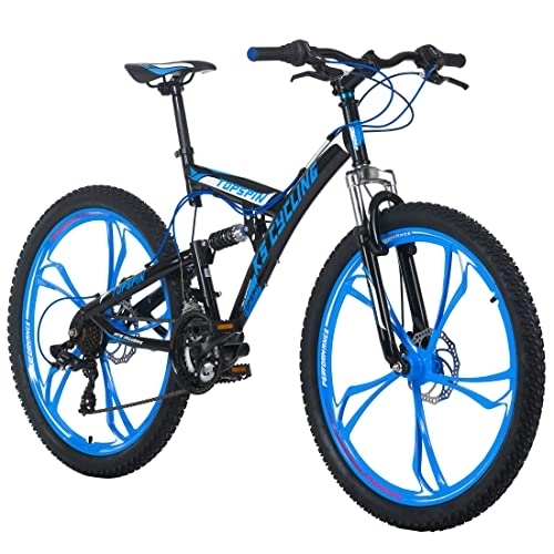 Vélo de montagnes : KS Cycling VTT Fully 26" Topspin Noir / Bleu RH 46 cm Adulte Unisexe, Zoll