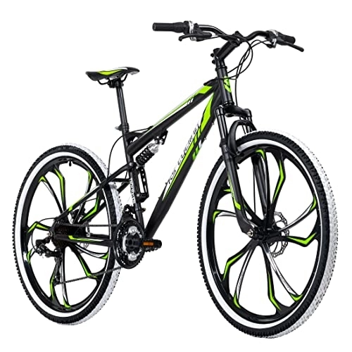 Vélo de montagnes : KS Cycling VTT Fully 27, 5" Scrawler Noir Vert RH 46 Adulte Unisexe, Zoll, 46 cm
