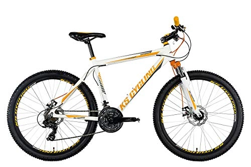 Vélo de montagnes : KS Cycling VTT Semi-Rigide 26'' Compound Blanc-Orange TC 48 cm Adulte Unisexe, 48
