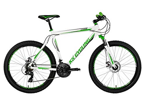 Vélo de montagnes : KS Cycling VTT Semi-Rigide 26'' Compound Blanc-Vert TC 48 cm Adulte Unisexe, 48