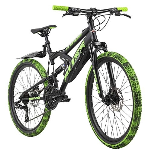Vélo de montagnes : KS Cycling VTT Unisexe pour Jeunes - 24" Bliss - Noir / Vert - RH 38 cm - 24