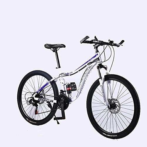 Vélo de montagnes : laonie Mountain Bike Variable Speed Bicycle 24 / 26 inch Adult Bike Male and Female Students Bicycle Double Disc Brake Mountain Bike-White_26 inch