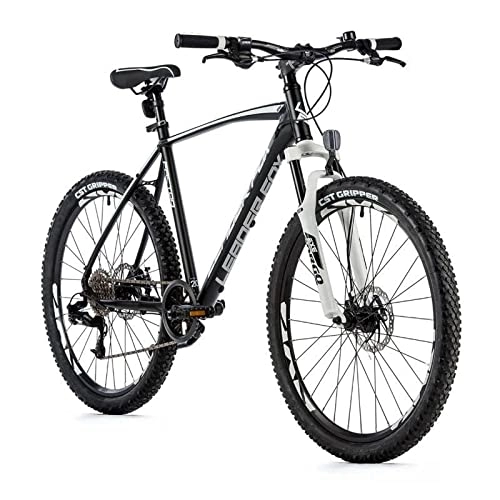 Vélo de montagnes : Leader Fox Factor Vélo VTT 26" en aluminium 8 vitesses freins à disque Rh 36 cm Noir / blanc