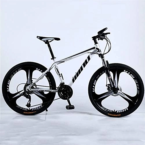 Vélo de montagnes : LLAN Unisexe Mountain Bike, 26 Pouces Mountain Bikes, for Hommes, VTT féminin, avec siège réglable, Freins à Double Disque, Noir et Blanc, 3 Coupe-Roues (Size : 21-Speed)