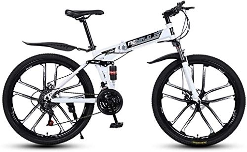 Vélo de montagnes : Léger VTT for adultes, Aluminium Suspension Vélo Plein cadre, fourche à suspension, frein à disque, blanc, E