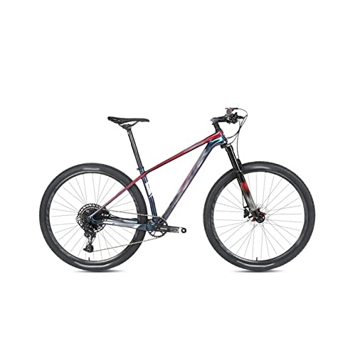 Vélo de montagnes : Mens Bicycle Carbon Mountain Bike Bike (Color : Silver) (Red)