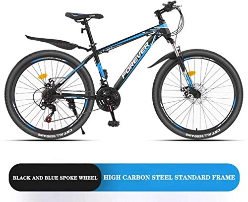 Vélo de montagnes : MJY Vélo 26 pouces, VTT, 21 vitesses, garde-boue avant et arrière, système de frein à double disque ， vélo à rayons 6-11, ré