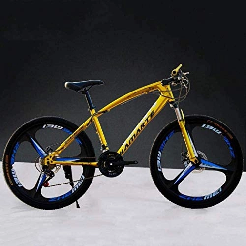 Vélo de montagnes : MJY Vélo 26 pouces VTT, vélo à queue dure en acier à haute teneur en carbone, vélo léger avec siège réglable, frein à disque double, fourche à ressort, D, 21 vitesses 6-24