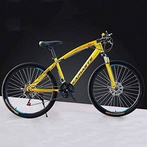 Vélo de montagnes : MJY Vélo 26 pouces VTT, vélo à queue dure en acier à haute teneur en carbone, vélo léger avec siège réglable, frein à double disque, fourche à ressort, G, 21 vitesses 6-24