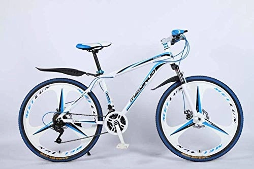 Vélo de montagnes : MJY Vélo 26In 21 vitesses VTT pour adulte, cadre complet en alliage d'aluminium léger, suspension avant de roue vélo pour homme, frein à disque 6-27, Bleu 3