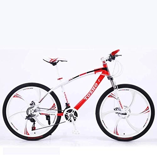 Vélo de montagnes : MJY Vélo de bicyclette, VTT de 24 pouces, vélo de queue souple en acier à haute teneur en carbone, frein à double disque, vélo à vitesse variable pour étudiant adulte 7-2, 24 vitesses