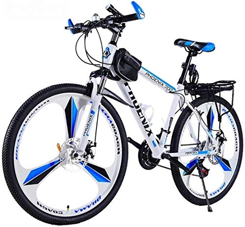 Vélo de montagnes : MJY Vélo VTT, roues de 26 pouces, système de freinage à double disque, vtt 21 / 24 / 27 vitesses, (noir rouge, noir bleu, blanc rouge, blanc bleu) 7-2, 24