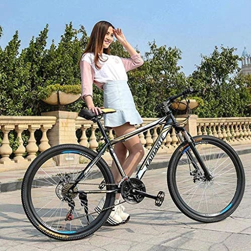 Vélo de montagnes : MJY Vélo VTT, vélo de montagne de 26 pouces, cadre en acier à haute teneur en carbone, vélo de montagne tout terrain pour femme avec double frein à disque 6-11, 21 vitesses