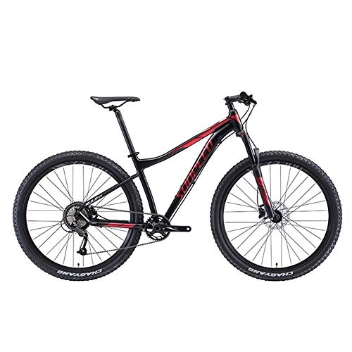 Vélo de montagnes : MJY Vélos de montagne 9 vitesses, vélo pour homme à cadre en aluminium avec suspension avant, VTT semi-rigide unisexe, vélo de montagne tout terrain, rouge, 29 pouces