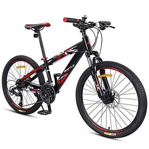 Vélo de montagnes : MJY Vélos de montagne pour garçons, vélos de montagne avec double frein à disque, cadre en aluminium à suspension avant vélo de montagne tout terrain