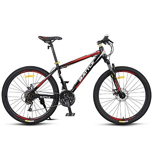 Vélo de montagnes : MJY Vélos de montagne à 24 vitesses, vélo de montagne semi-rigide adulte de 26 pouces à cadre en acier à haute teneur en carbone, vélo de montagne tout terrain pour hommes, rouge