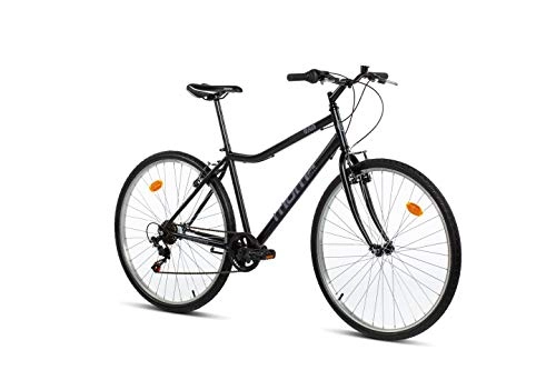 Vélo de montagnes : Moma Bikes 280 Vélo de Ville 26", Shimano 6V, Freins V-Brake Aluminium. Mixte Adulte, Noir, Unique