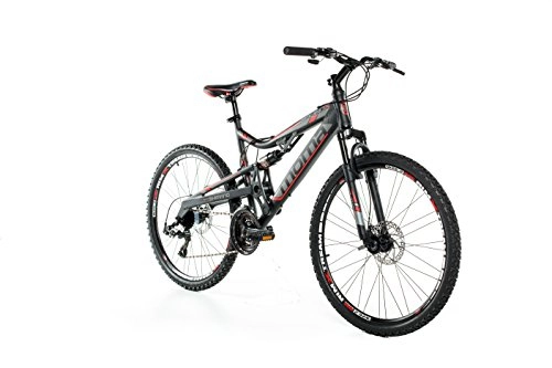 Vélo de montagnes : Moma Bikes Vélo VTT, EQX 26", Aluminium. SHIMANO 24V, Freins a Disque, Double Suspension (Plusieurs tailles)