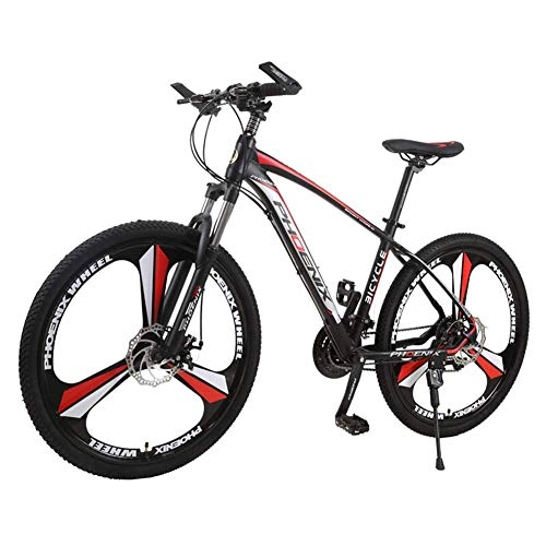 Vélo de montagnes : Mountain Bicycle 26 inch Wheel Dual Full Suspension Mountain Bike 27 Speed Aluminum Alloy Frame with Disc Brakes and Suspension Fork (Red)