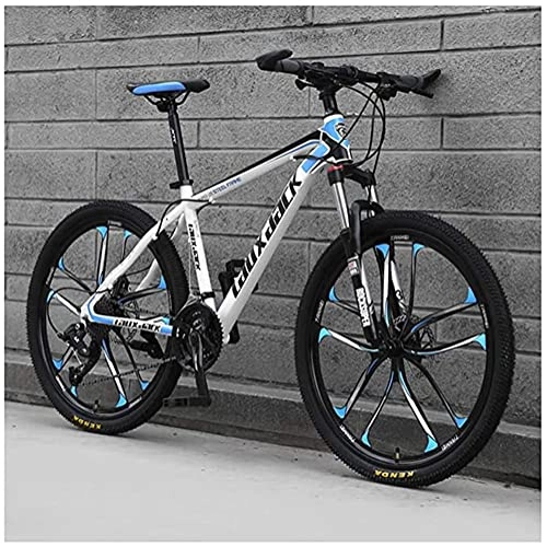 Vélo de montagnes : Mountain Bike 26 pouces 21 vitesses adulte vitesse bicyclette étudiant plein air Vélos double frein à disque Hardtail vélo Siège réglable à haut carbone Cadre en acier MTB Pays Gearshift Vélo B zhengz