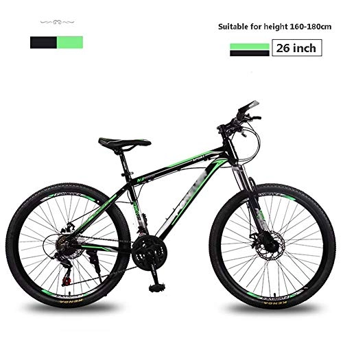 Vélo de montagnes : Mountain Bike 26 pouces 27 Vitesse variable Vitesse vélo, sans glissement des pneus résistant à l'usure, absorption des chocs Suspension extérieure CYCLISTE AQUILA1125 (Color : Green)